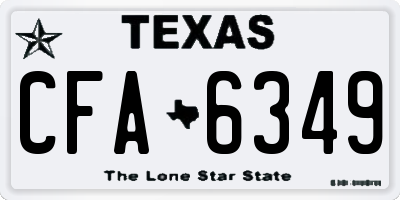 TX license plate CFA6349