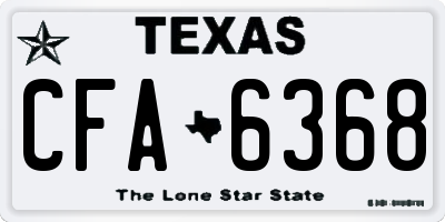 TX license plate CFA6368
