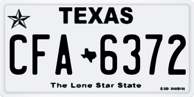 TX license plate CFA6372