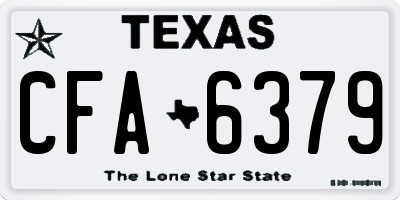 TX license plate CFA6379
