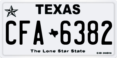 TX license plate CFA6382