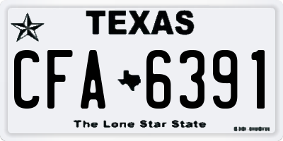 TX license plate CFA6391