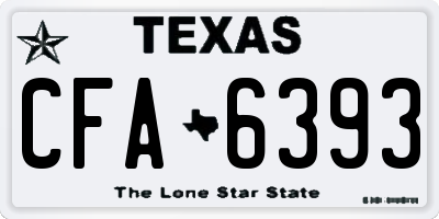 TX license plate CFA6393