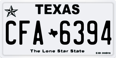 TX license plate CFA6394