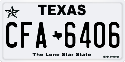 TX license plate CFA6406