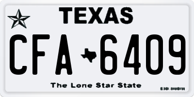 TX license plate CFA6409