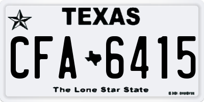 TX license plate CFA6415