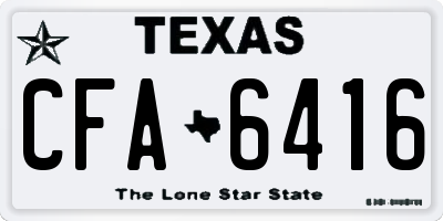 TX license plate CFA6416