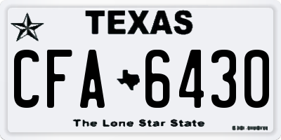 TX license plate CFA6430