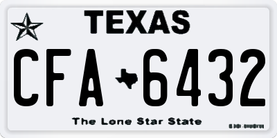 TX license plate CFA6432