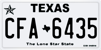 TX license plate CFA6435