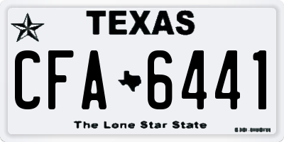 TX license plate CFA6441