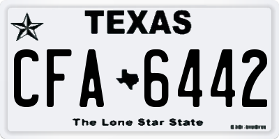 TX license plate CFA6442