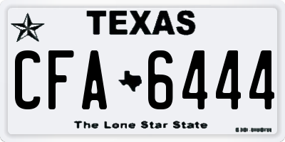 TX license plate CFA6444