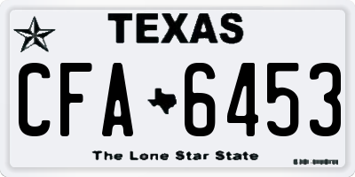 TX license plate CFA6453