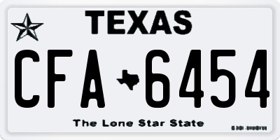 TX license plate CFA6454