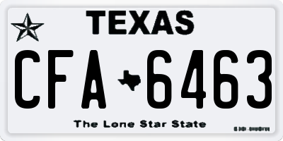 TX license plate CFA6463