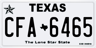 TX license plate CFA6465