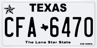 TX license plate CFA6470