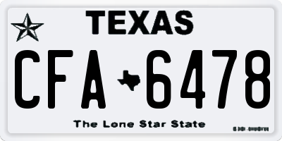 TX license plate CFA6478