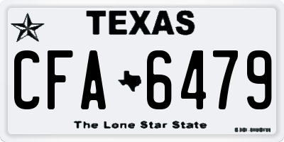 TX license plate CFA6479
