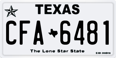 TX license plate CFA6481