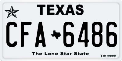 TX license plate CFA6486