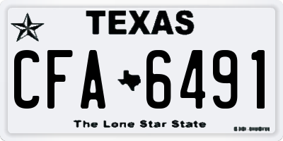 TX license plate CFA6491