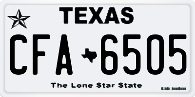 TX license plate CFA6505