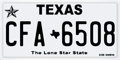TX license plate CFA6508