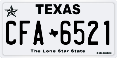 TX license plate CFA6521