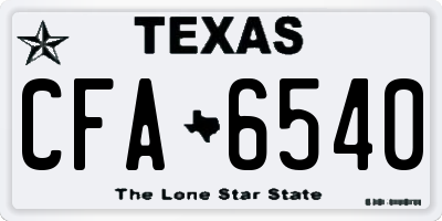 TX license plate CFA6540