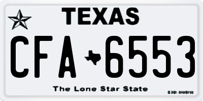 TX license plate CFA6553