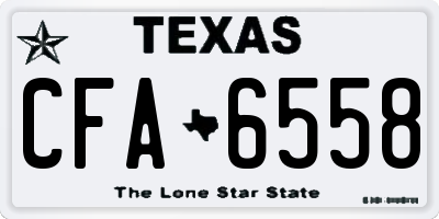 TX license plate CFA6558