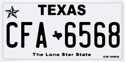 TX license plate CFA6568