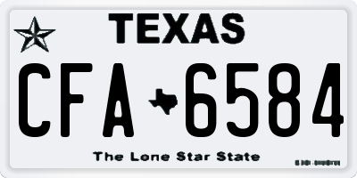 TX license plate CFA6584