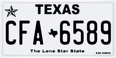 TX license plate CFA6589