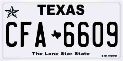 TX license plate CFA6609