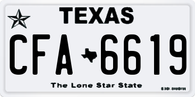 TX license plate CFA6619