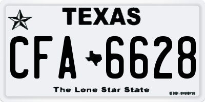 TX license plate CFA6628