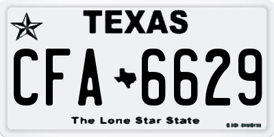 TX license plate CFA6629