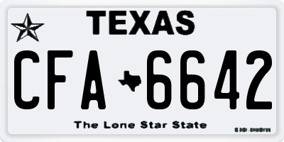 TX license plate CFA6642