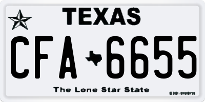TX license plate CFA6655
