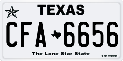 TX license plate CFA6656