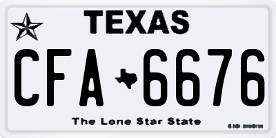 TX license plate CFA6676
