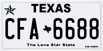 TX license plate CFA6688