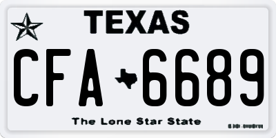 TX license plate CFA6689
