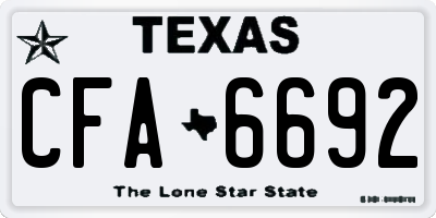 TX license plate CFA6692
