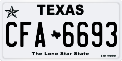 TX license plate CFA6693