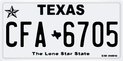 TX license plate CFA6705